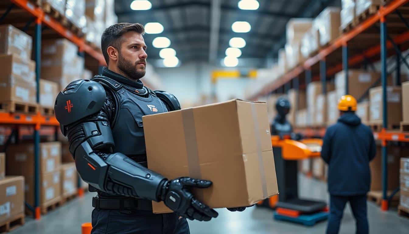 Illustration: Comment un exosquelette améliore le travail dans la logistique au quotidien